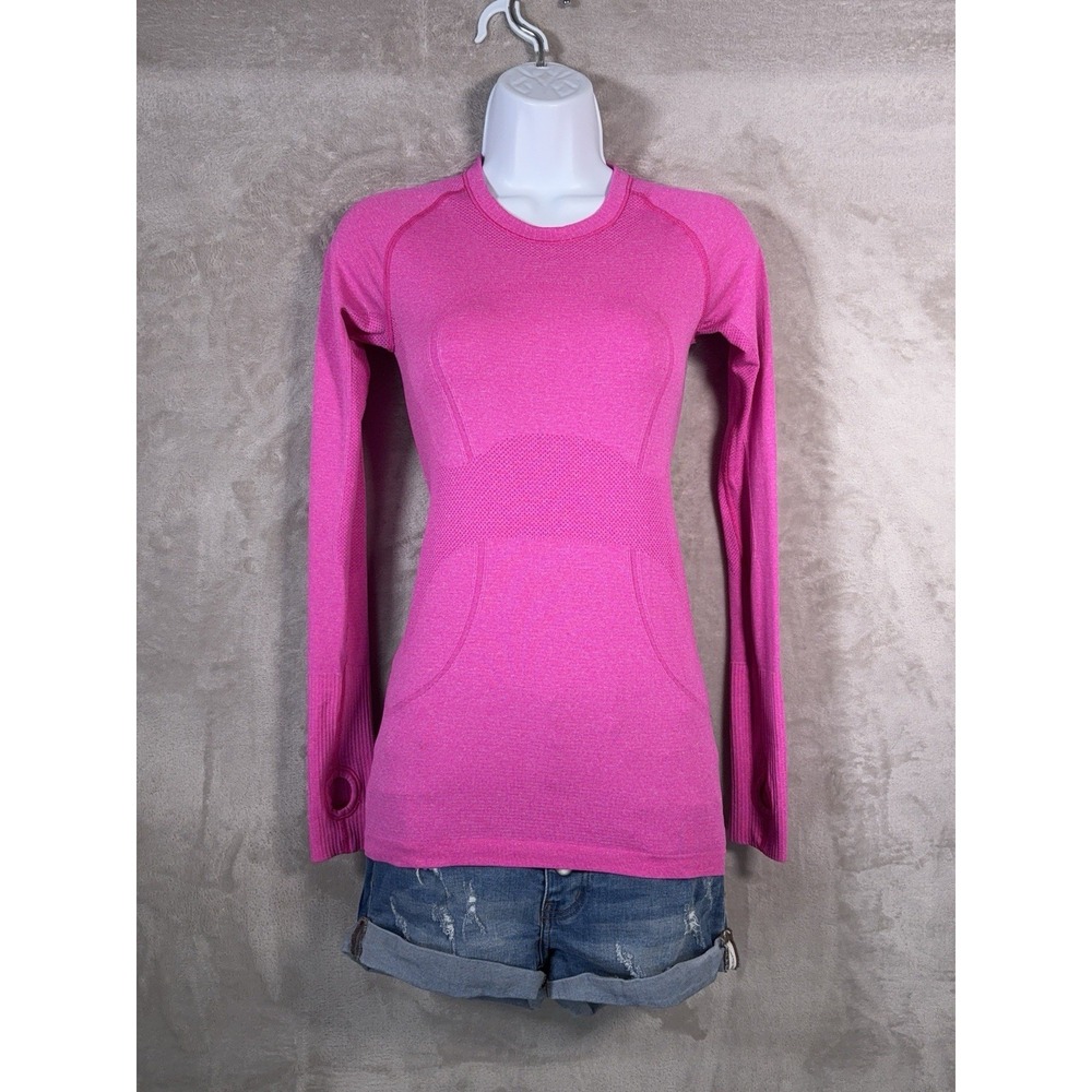Lululemon Swiftly Tech Shirt Womens Size 4 Pink Long Sleeve Performance